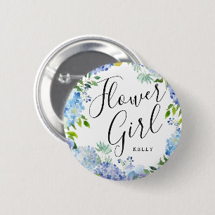 Bloemenmeisje Carolina Bloom Custom Wedding Ronde Button 5,7 Cm