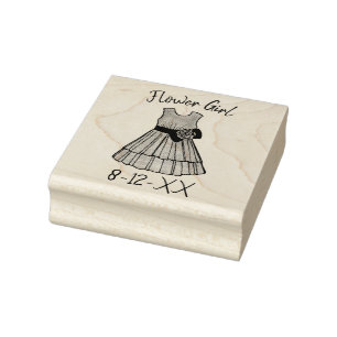 Bloemenmeisje Dress Gown Bridal party Weddenschap Rubberstempel
