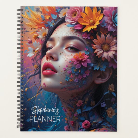 Bloemenmeisje Fantasy Planner (Voorkant)