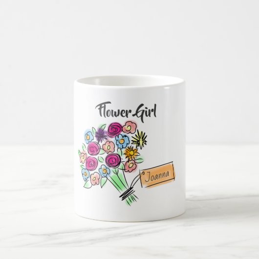 Bloemenmeisje Gepersonaliseerde bloemen Koffiemok (Center)