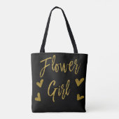 Bloemenmeisje Gold en Black Trouwtas Tote Bag (Achterkant)