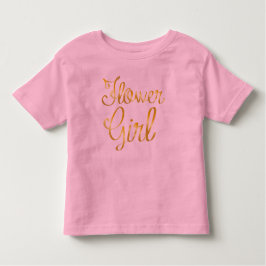 Bloemenmeisje Gold Ruffle Roze T-shirt
