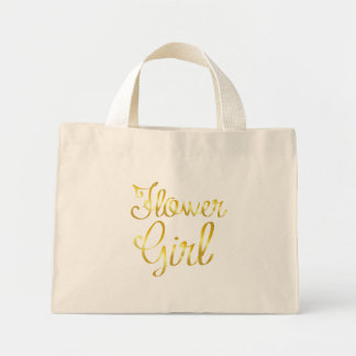Bloemenmeisje Gold Tiny, klein Mini Tote Bag