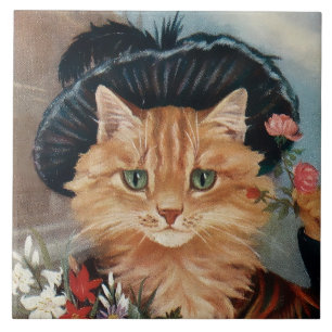 "Bloemenmeisje Gypsy Kitten" van GL Barnes Tegeltje
