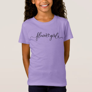 Bloemenmeisje Hart Calligraphy Schrift T-shirt