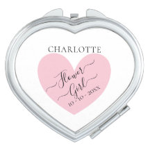 Bloemenmeisje Heart Bridal Party Compact Mirror