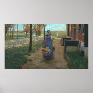 Bloemenmeisje in Nederland Poster