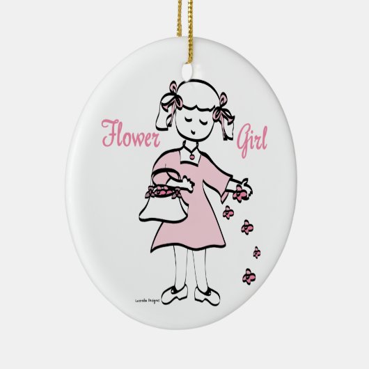 Bloemenmeisje Keramisch Ornament (Rechts)