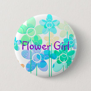 Bloemenmeisje-knoppen Ronde Button 5,7 Cm