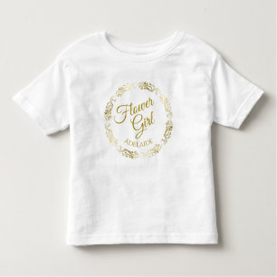 Bloemenmeisje Lacy Gold Filigree Wedding Young Chi Kinder Shirts