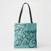 Bloemenmeisje met eigen kleur tote bag (Voorkant)