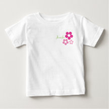Bloemenmeisje met naam - Baby T-shirt