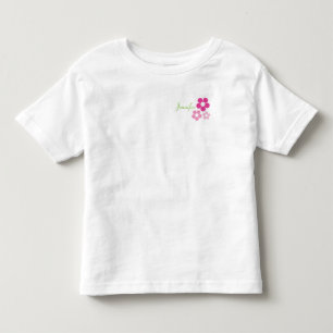 Bloemenmeisje met naam - Peuter T-shirt