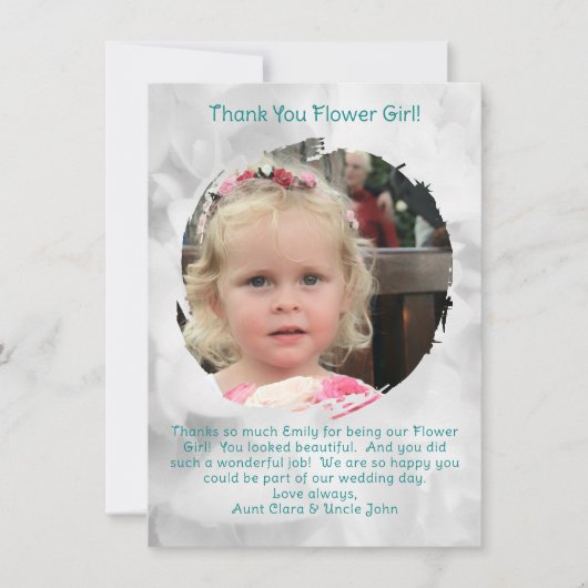Bloemenmeisje Photo Bedankt Bericht (Voorkant)