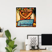 Bloemenmeisje Poster (Thuiskantoor)