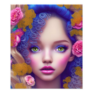 Bloemenmeisje Princess Geïnspireerd door de Oekraï Foto Afdruk