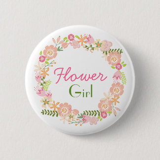 Bloemenmeisje-repetitieve Button