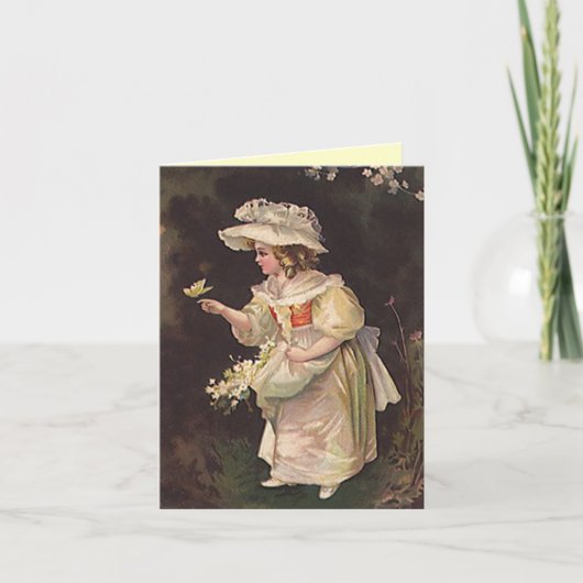 Bloemenmeisje Request Kaart Kaarten Uitnodiging (Voorkant)