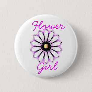 bloemenmeisje ronde button 5,7 cm