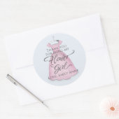Bloemenmeisje Schattige Blush Pink gepersonaliseer Ronde Sticker (Envelop)