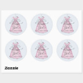 Bloemenmeisje Schattige Blush Pink gepersonaliseer Ronde Sticker (Vel)