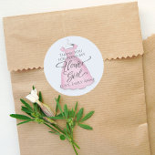 Bloemenmeisje Schattige Blush Pink gepersonaliseer Ronde Sticker