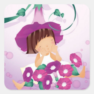 Bloemenmeisje Stickers