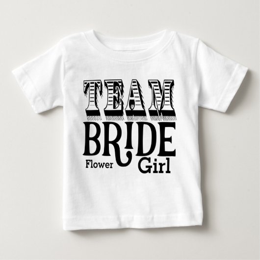 Bloemenmeisje Team Bride Hand Lettered Black Ink (Voorkant)