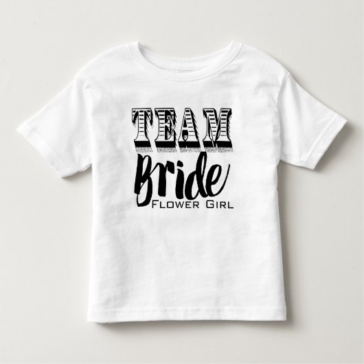 Bloemenmeisje Team Bride Hand Lettered Kinder Shirts (Voorkant)