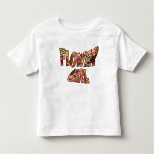 Bloemenmeisje Toddler T-shirt Big Lettering