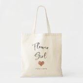 Bloemenmeisje | Trendy Script and Heart Tote Bag (Voorkant)