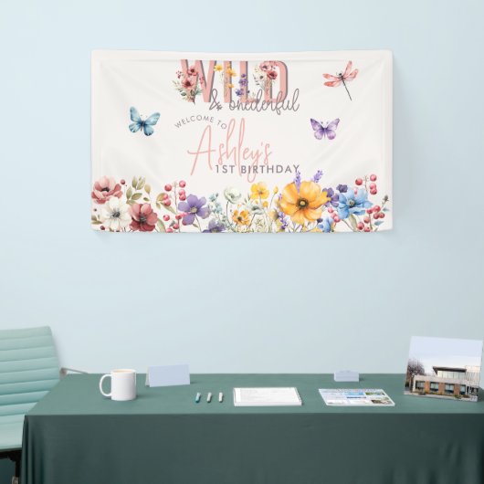 Bloemenmeisje Verjaardag | Wild & Oeverful Welkom Spandoek (Beurs)