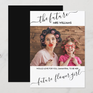 Bloemenmeisje vraagt ten huwelijk aan toekomstige  kaart