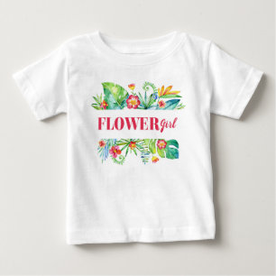 Bloemenmeisje Watercolor Tropische Bestemming Huwe