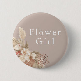 Bloemenmeisje Wedding Boho Pampas Grass Ronde Button 5,7 Cm