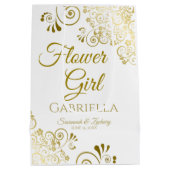 Bloemenmeisje Wedding Gift Bag - Middelgroot Medium Cadeauzakje (Achterkant)