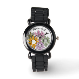 Bloemenmeisje Wedding Party Gift Monogram Horloge