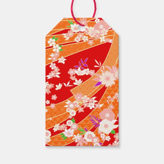 Bloemenmix Kimono Pattern Spring Cadeaulabel (Voorkant)