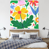 bloemenmixtape canvas afdruk (Insitu (Slaapkamer))