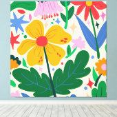 bloemenmixtape canvas afdruk (Insitu (Houten vloer))
