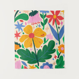 bloemenmixtape wandkleed