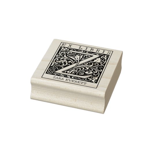 bloemenmonogram Briefboek Ex libris Rubberstempel (Stempel)