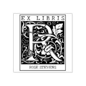 bloemenmonogram Briefboek Ex libris Rubberstempel (Afrduk)