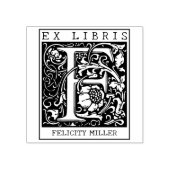 bloemenmonogram Briefboek Ex libris Rubberstempel (Afrduk)