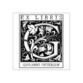 bloemenmonogram Briefboek Ex libris Rubberstempel (Afrduk)