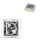 bloemenmonogram Briefboek Ex libris Rubberstempel (Gestempeld)