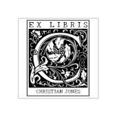 bloemenmonogram Briefboek Ex libris Rubberstempel (Afrduk)