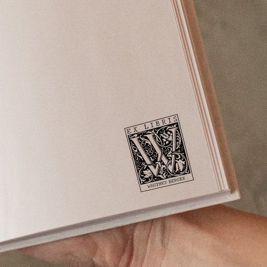  bloemenmonogram Briefboek Ex libris Rubberstempel