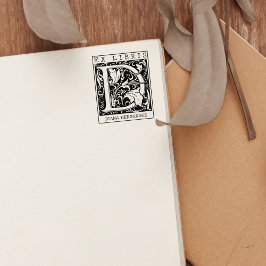  bloemenmonogram Briefboek Ex libris Rubberstempel