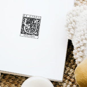  bloemenmonogram Briefboek Ex libris Rubberstempel